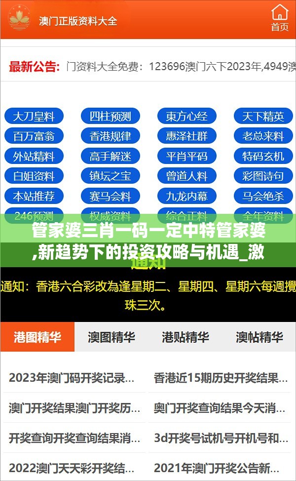 管家婆三肖一码一定中特管家婆,新趋势下的投资攻略与机遇_激发款.9.615